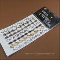 New Fashionable Mixed Gold $ Sliver Temporary Metallic Tattoo Sticker